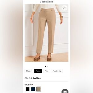 Talbots Hampshire Straight Ankle Pants-Petite Curvy Fit  Size 12P